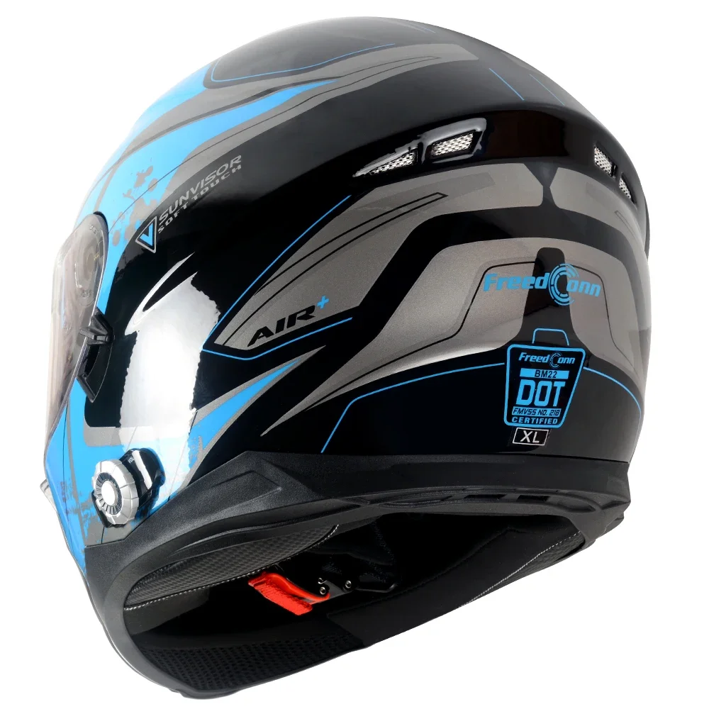 

Motorcycle Full Face Helmet Built-In BT Group Intercom DOT certified Safety Motorcycle Helmet