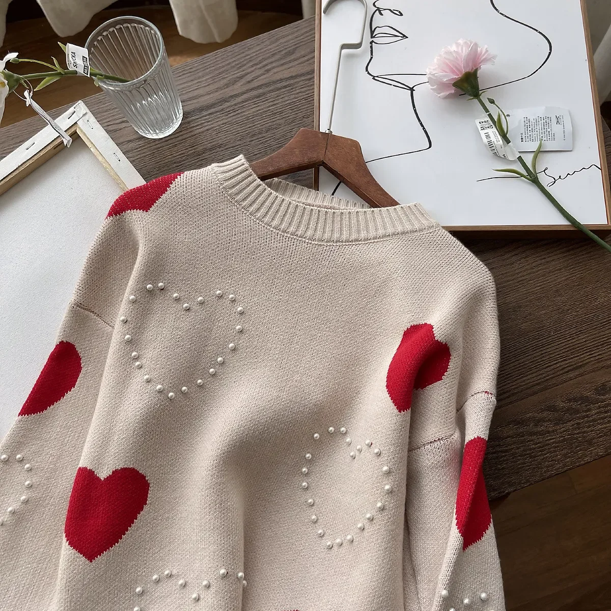 2023 Korean Round Neck Pearl Women Love Loose Heart Pullover Bottoming Long sleeveTop Autumn Winter New Women's Clothing
2023 Korean Round Neck Pearl Women Love Loose Heart Pullover Bottoming Long sleeveTop Autumn Winter New Women's Clothing