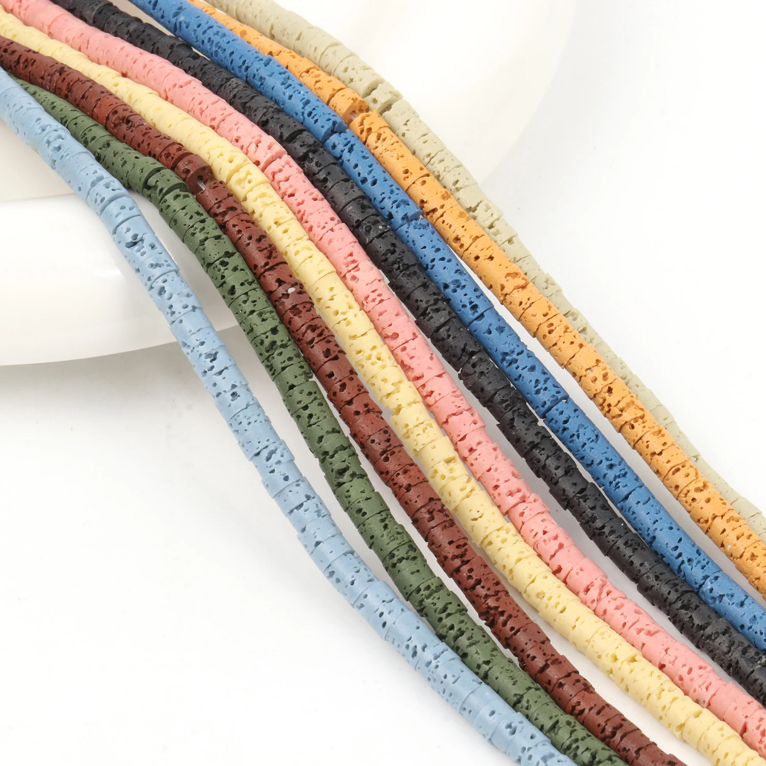 148 шт./партия, бусины из вулканической лавы, 4 х2 мм 
148 шт./партия, бусины из вулканической лавы, 4 х2 мм