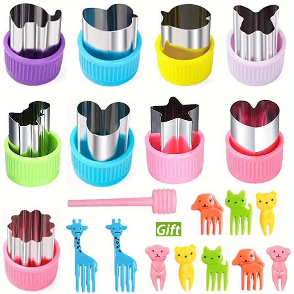 20pc vegetable and fruit cutter shape set with 10 animal food paddles mini biscuit cutting knife, sandwich knife for bento boxes
20pc vegetable and fruit cutter shape set with 10 animal food paddles mini biscuit cutting knife, sandwich knife for bento boxes
