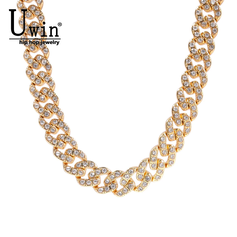 

Uwin 9mm Miami Necklaces Cuban Link CZ Baguette Iced Out Zircon Pave Luxury Bling Jewelry Fashion Hiphop For Men