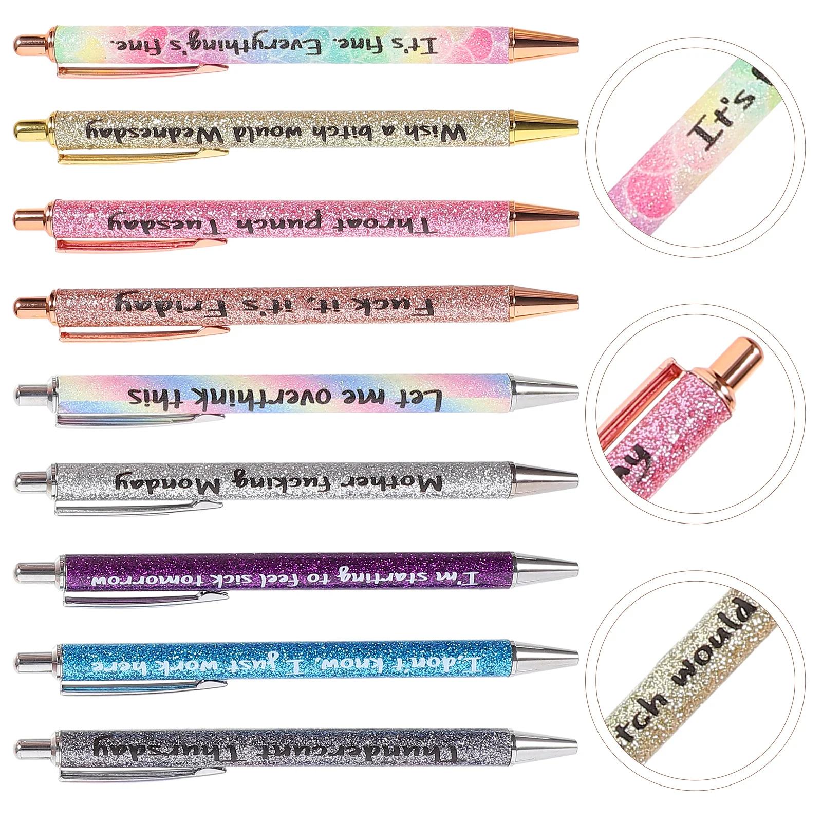 9 Pcs Gold Powder Ballpoint Pen Writing Daily Use Ballpens Portable School Office Aluminum Alloy Multi-function Office+supplies
9 Pcs Gold Powder Ballpoint Pen Writing Daily Use Ballpens Portable School Office Aluminum Alloy Multi-function Office+supplies