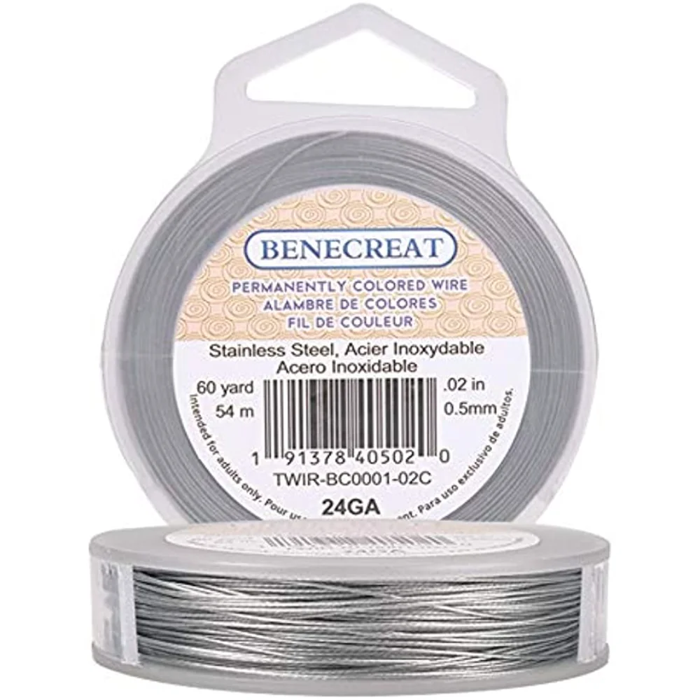 180-Feet 0.02inch (0.5mm) 7-Strand Bead String Wire Nylon Coated Stainless Steel Wire for Necklace Bracelet Beading Craft Work
180-Feet 0.02inch (0.5mm) 7-Strand Bead String Wire Nylon Coated Stainless Steel Wire for Necklace Bracelet Beading Craft Work