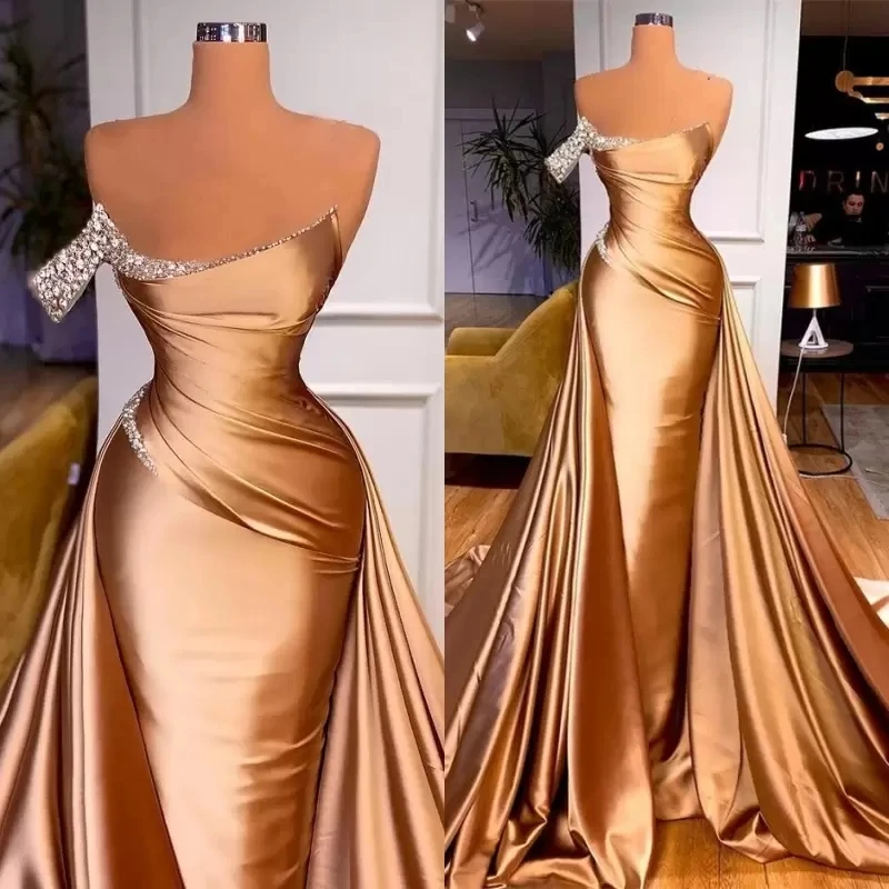 Chic Mermaid Formal Evening Dresses Ruffles Beaded Long Satin Prom Party Gowns Arabic Dubai Robe Soiree Vestido De Festa
Chic Mermaid Formal Evening Dresses Ruffles Beaded Long Satin Prom Party Gowns Arabic Dubai Robe Soiree Vestido De Festa