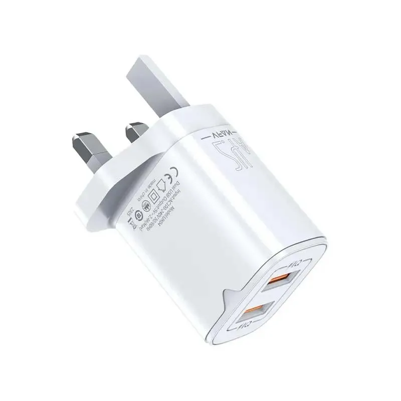 

USB A Wall Charger Block 12W Dual Port PD Power Delivery Fast USB-A Charging Block Plug Adapter for iPhone 13/12/11/XS/XR/X