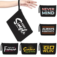 New Cosmetic Bag Ladies Wallet English Phrase Printing Series Travel Storage Cosmetics Fashion Clutch Mobile Phone Storage Bags
New Cosmetic Bag Ladies Wallet English Phrase Printing Series Travel Storage Cosmetics Fashion Clutch Mobile Phone Storage Bags