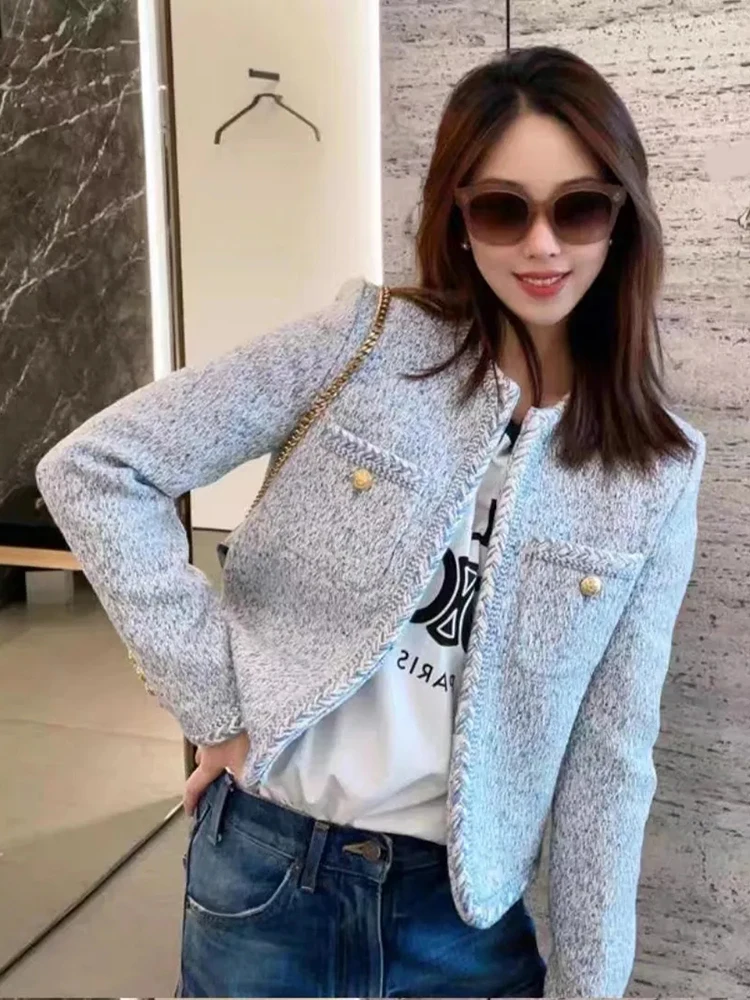 Jmprs Elegant French Sweet Tweed Jacket Women Fashion Buttons Faux Wool Short Coat Fall Winter Long Sleeve Design O Neck Jacket
Jmprs Elegant French Sweet Tweed Jacket Women Fashion Buttons Faux Wool Short Coat Fall Winter Long Sleeve Design O Neck Jacket