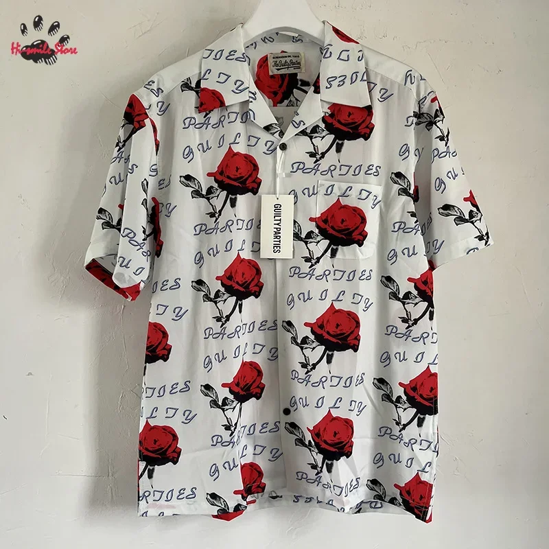

Мужская/женская рубашка с лацканами, Повседневная пляжная рубашка черного, белого и серого цвета с принтом в виде розы, лето 2024