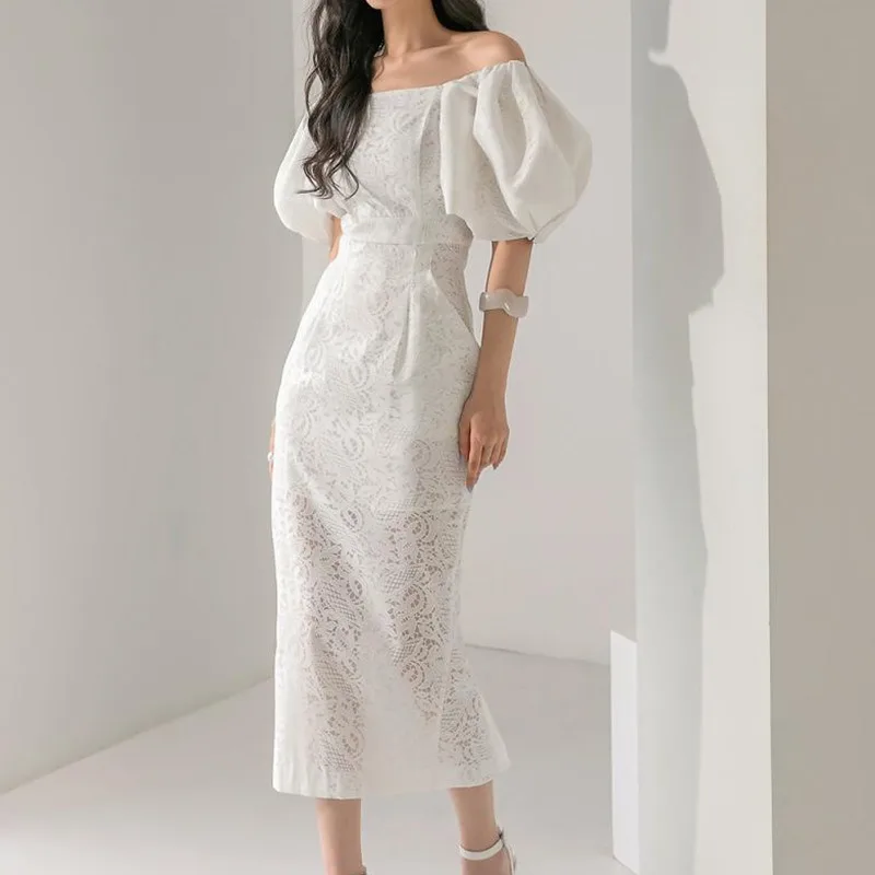White Vintage Women Dress Bodycon Puff Sleeve Elegant Vestido Feminino Streetwear Slash Neck Vintage Evening Clothing Women's
White Vintage Women Dress Bodycon Puff Sleeve Elegant Vestido Feminino Streetwear Slash Neck Vintage Evening Clothing Women's