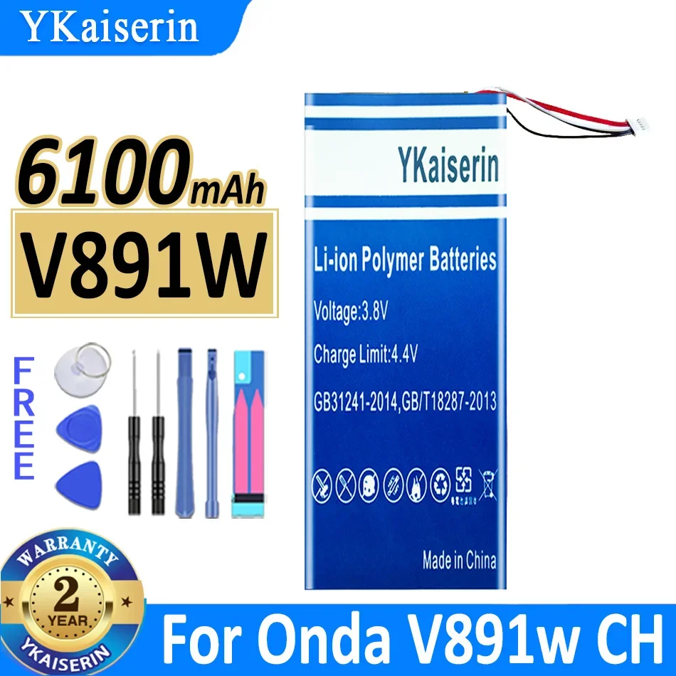 

6100mAh YKaiserin Battery For Onda V891W CH (Model OI104) 5 lines Tablet Batteries