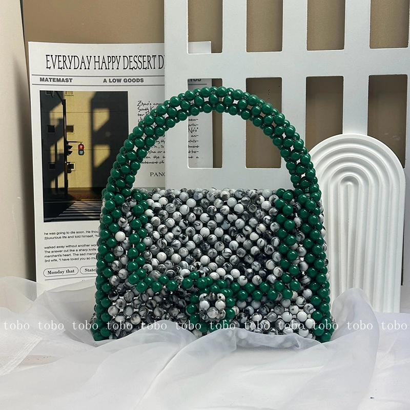 

Beaded Bag Designer Top-handle Ladies Large Purse Homemade Exquisite Beads Holiday Gifts Holiday Vocation Special Party Clutches