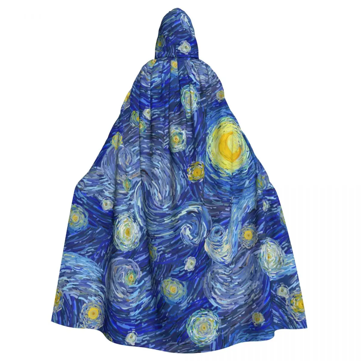 

Unisex Adult Abstract Glowing Moon And Starry Sky Cloak with Hood Long Witch Costume Cosplay