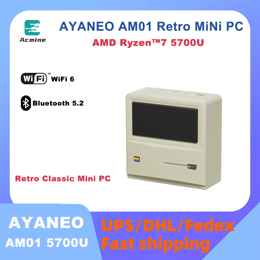 

AYANEO AM01 AMD Ryzen 7 5700U игровой офис ретро классический мини ПК dp DDR4 дизайн ПК