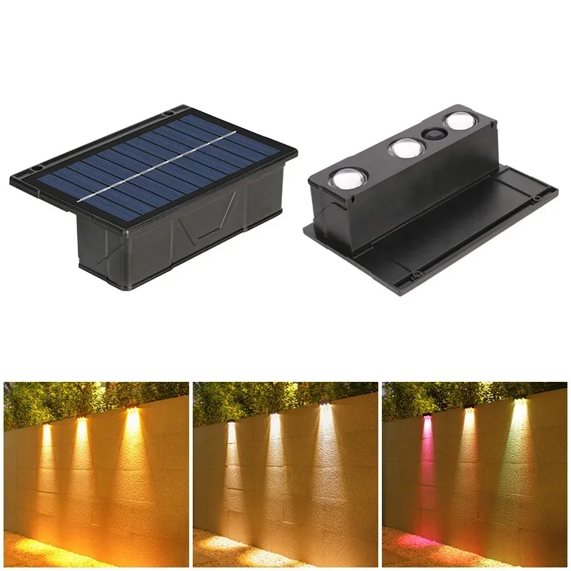 

LED Solar Stair Light Outdoor Fence Lights Waterproof Convex Lens Solar Wall Lights for Garden Yard Landscape Balcony Deck