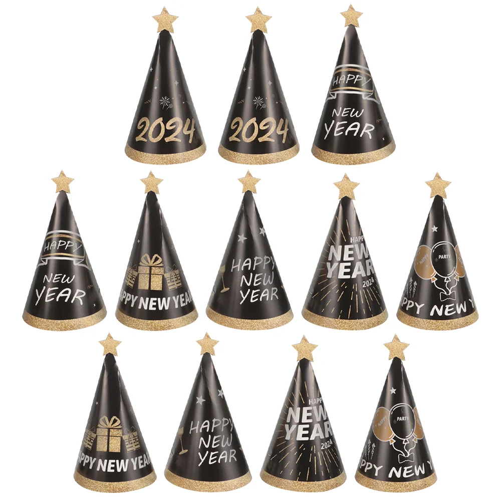 12pcs New Year Party Hats 2024 Happy New Year Decorations Party Favors Cone Paper Hats
12pcs New Year Party Hats 2024 Happy New Year Decorations Party Favors Cone Paper Hats