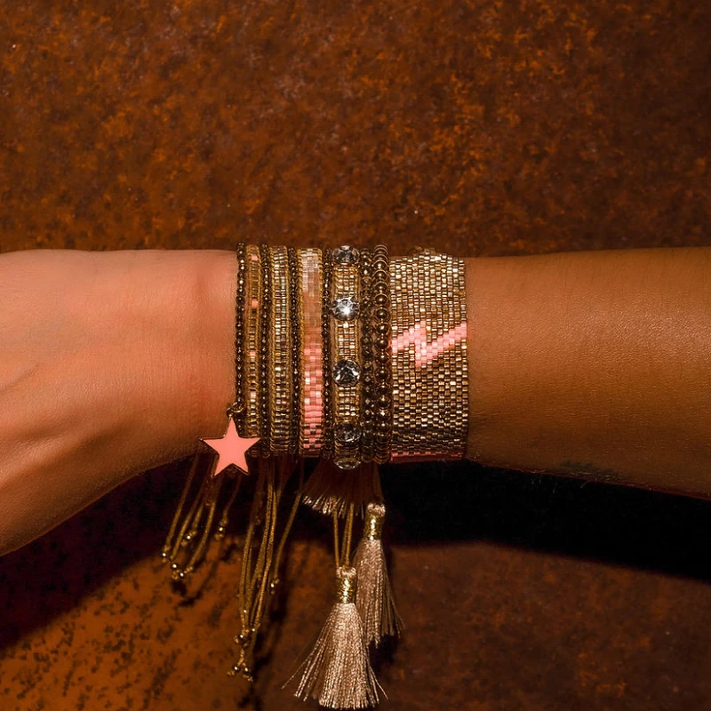 Go2boho Lightning Pattern MIYUKI Beads Jewelry Adjustable Handmade Woven Black/Gloden Bead Bracelets
Go2boho Lightning Pattern MIYUKI Beads Jewelry Adjustable Handmade Woven Black/Gloden Bead Bracelets