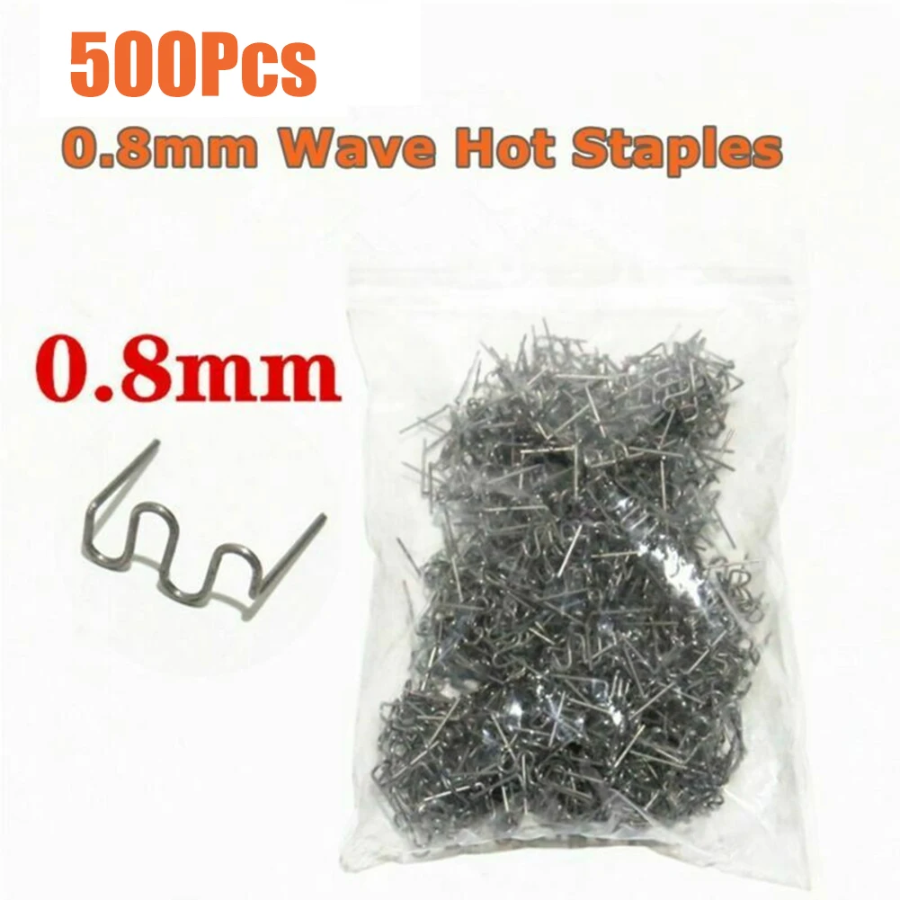 

500PCS 0.8mm Hot Stapler Staples For Plastic Welder Plastic Repair Standard Pre Cut Wave Staples Welding For Car Bumper Repair