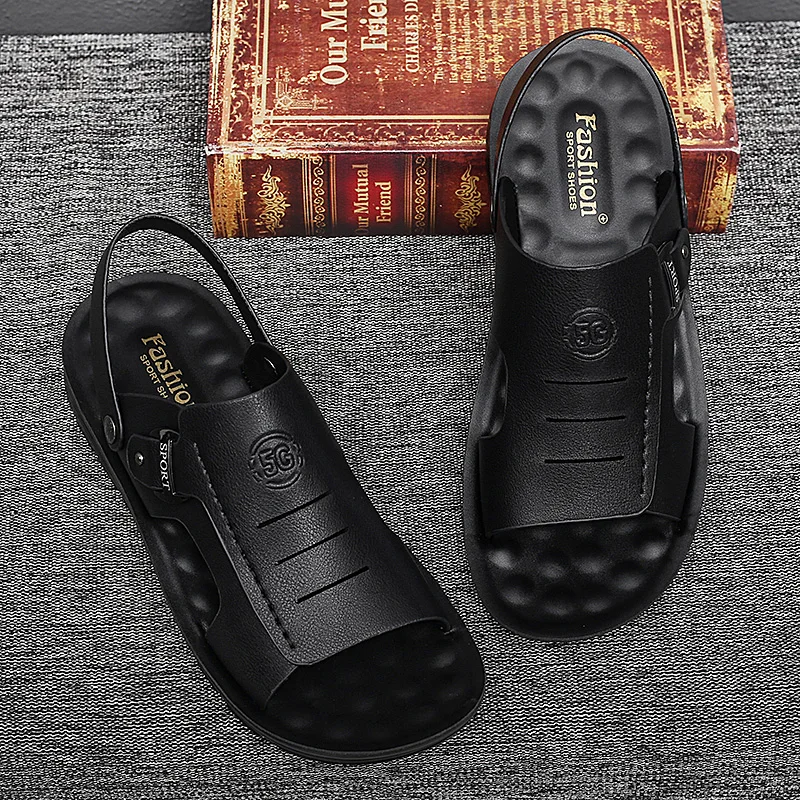 Men's Summer New Sandals and Slippers Men's Leather Sandals Adult Thick-soled Beach Shoes Non-slip Open-toe Leather Sandals
Men's Summer New Sandals and Slippers Men's Leather Sandals Adult Thick-soled Beach Shoes Non-slip Open-toe Leather Sandals