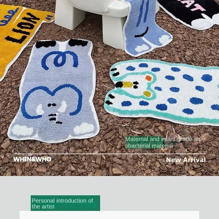 1pc Cartoon Animals Imitation Cashmere Non-slip Mat Carpet Thin Absorbent Bath Mat Washable Shower Bathroom Home Decoration Gift 1pc Cartoon Animals Imitation Cashmere Non-slip Mat Carpet Thin Absorbent Bath Mat Washable Shower Bathroom Home Decoration Gift