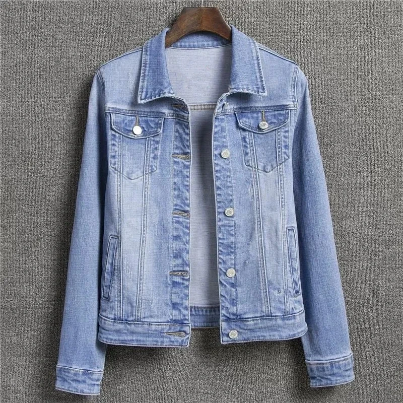 Denim jacket women's autumn and winter large size slim casual jacket student new short solid color top women A861
Denim jacket women's autumn and winter large size slim casual jacket student new short solid color top women A861