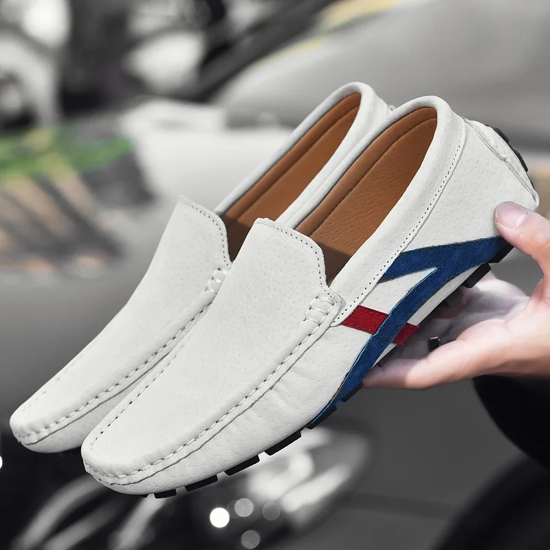 

Loafers Men slip on Casual Fashion coew Suede leather Men Shoes Lightweight Soft Moccasins Driving Shoes for Men big size 48 49