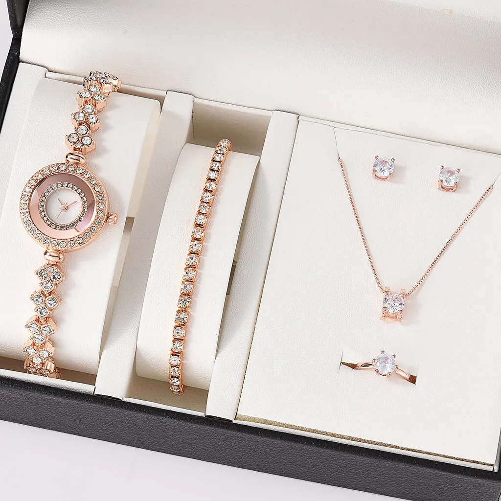 5pcs Luxury Fashion Women Quartz Watch Set Alloy Strap Ladies Wristwatch With Alloy Bracelet Female Clock Reloj Mujer
5pcs Luxury Fashion Women Quartz Watch Set Alloy Strap Ladies Wristwatch With Alloy Bracelet Female Clock Reloj Mujer