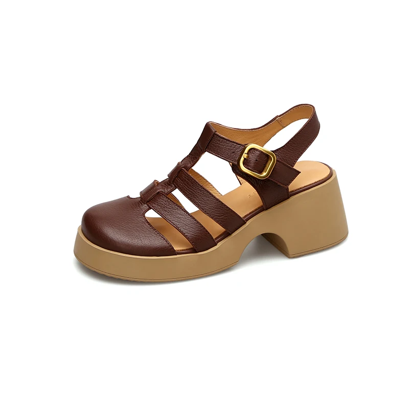 

2023 summer Women sandals natural leather 22-25cm sheepskin+cowhide+pigskin full leather Gladiator sandals women summer shoes