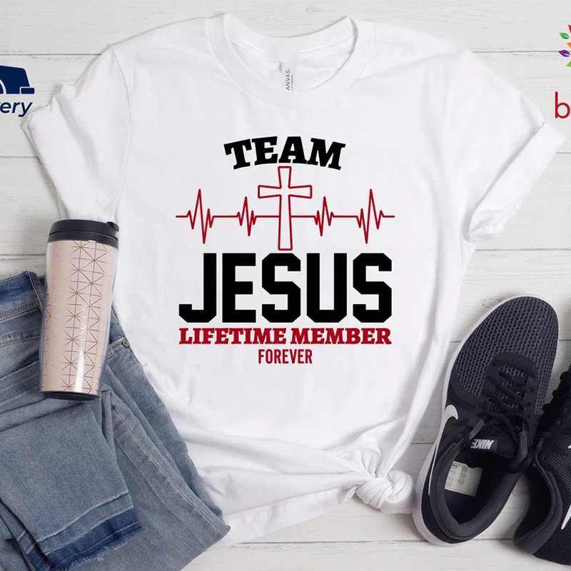 Team Jesus Lifetime Member Forever Jesus Cross Women T Shirts Cotton Graphic Tshirts Christian Religious Aesthetic Faithful Tops
Team Jesus Lifetime Member Forever Jesus Cross Women T Shirts Cotton Graphic Tshirts Christian Religious Aesthetic Faithful Tops