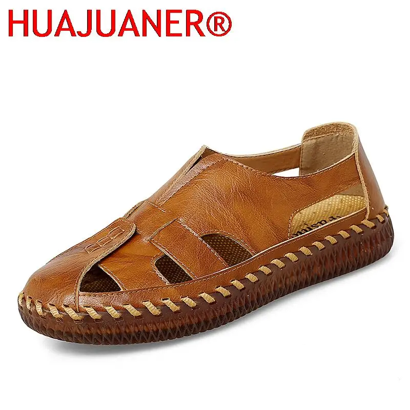 Summer Men's Shoes Breathable Loafers High Quality Leather Sandals Man Flats Casual Beach Fashion Slip on Shoes Plus Size 38-48
Summer Men's Shoes Breathable Loafers High Quality Leather Sandals Man Flats Casual Beach Fashion Slip on Shoes Plus Size 38-48