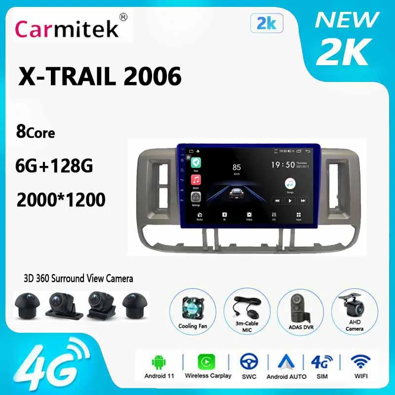 

Android For Nissan X-Trail X Trail 1 T30 2000-2004 Car Radio GPS Navigation Android Auto 4G WIFI 2 Din DVD Player