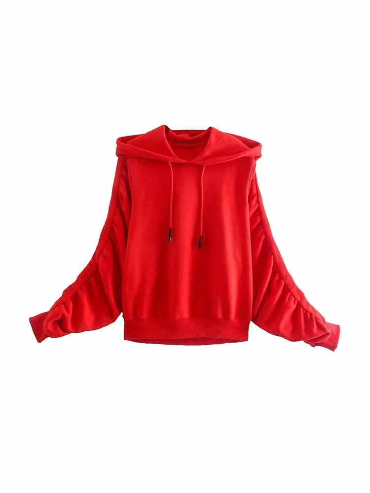 Women New Fashion With Drawstring Pleated decoration Casual Hooded Sweatshirts Vintage Long Sleeve Female Pullovers Chic Tops
Women New Fashion With Drawstring Pleated decoration Casual Hooded Sweatshirts Vintage Long Sleeve Female Pullovers Chic Tops