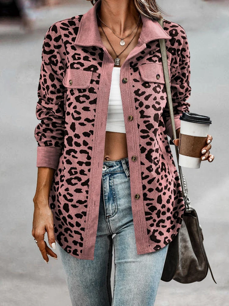 Autumn/Winter Fashion New Corduroy Leopard Print Lapel Pocket Button Shirt Long Sleeve Women's Coat Casual Loose Coat Women
Autumn/Winter Fashion New Corduroy Leopard Print Lapel Pocket Button Shirt Long Sleeve Women's Coat Casual Loose Coat Women