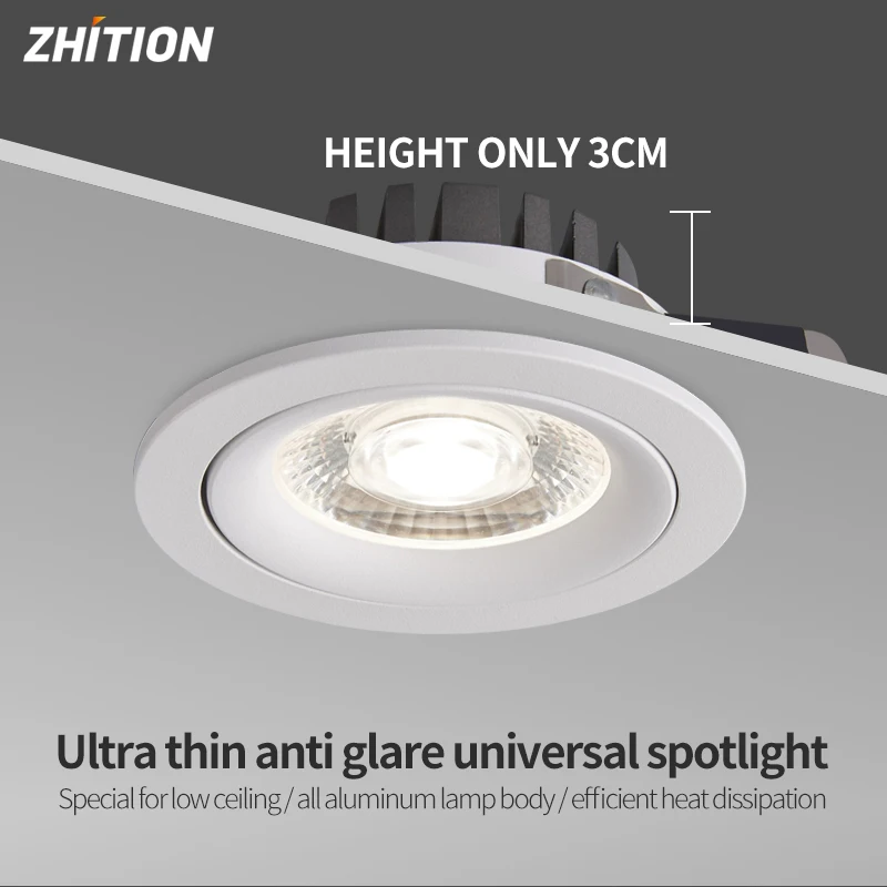 Deep anti glare led downlight narrow frame opening 5.5 opening 7.5 embedded dimmable LED spotlight indoor background ultra-thin
Deep anti glare led downlight narrow frame opening 5.5 opening 7.5 embedded dimmable LED spotlight indoor background ultra-thin