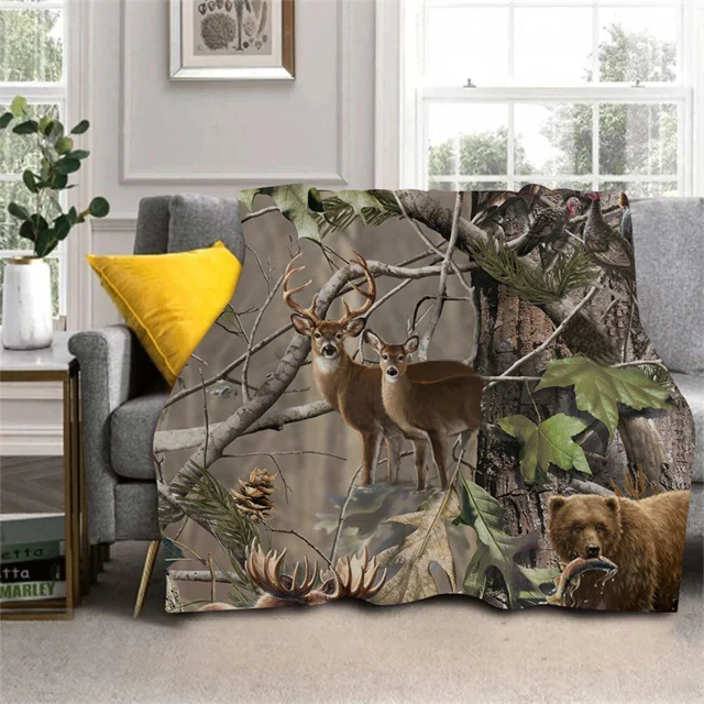 Camo Hunting Deer Pattern Fleece Blankets for Beds Sofa Couch Winter Warm Throw Blanket King Queen Size Super Soft Lightweight
Camo Hunting Deer Pattern Fleece Blankets for Beds Sofa Couch Winter Warm Throw Blanket King Queen Size Super Soft Lightweight