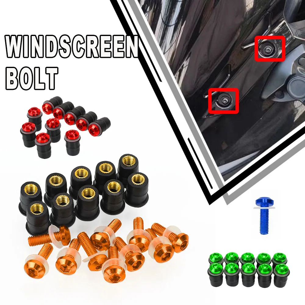 

10PC Windscreen Bolt Screw Windshield Screw Kit CNC Windscreen Bolt Kit For YAMAHA TDM 900 XSR 700/900 ABS XV 950 RACER MT 125