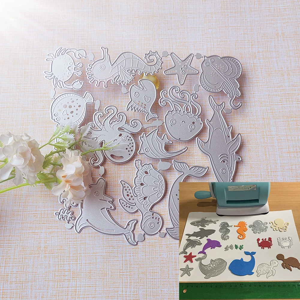 New 13 types of marine animals and fish cutting dies scrapbook decoration embossed photo album decoration card making DIY crafts
New 13 types of marine animals and fish cutting dies scrapbook decoration embossed photo album decoration card making DIY crafts