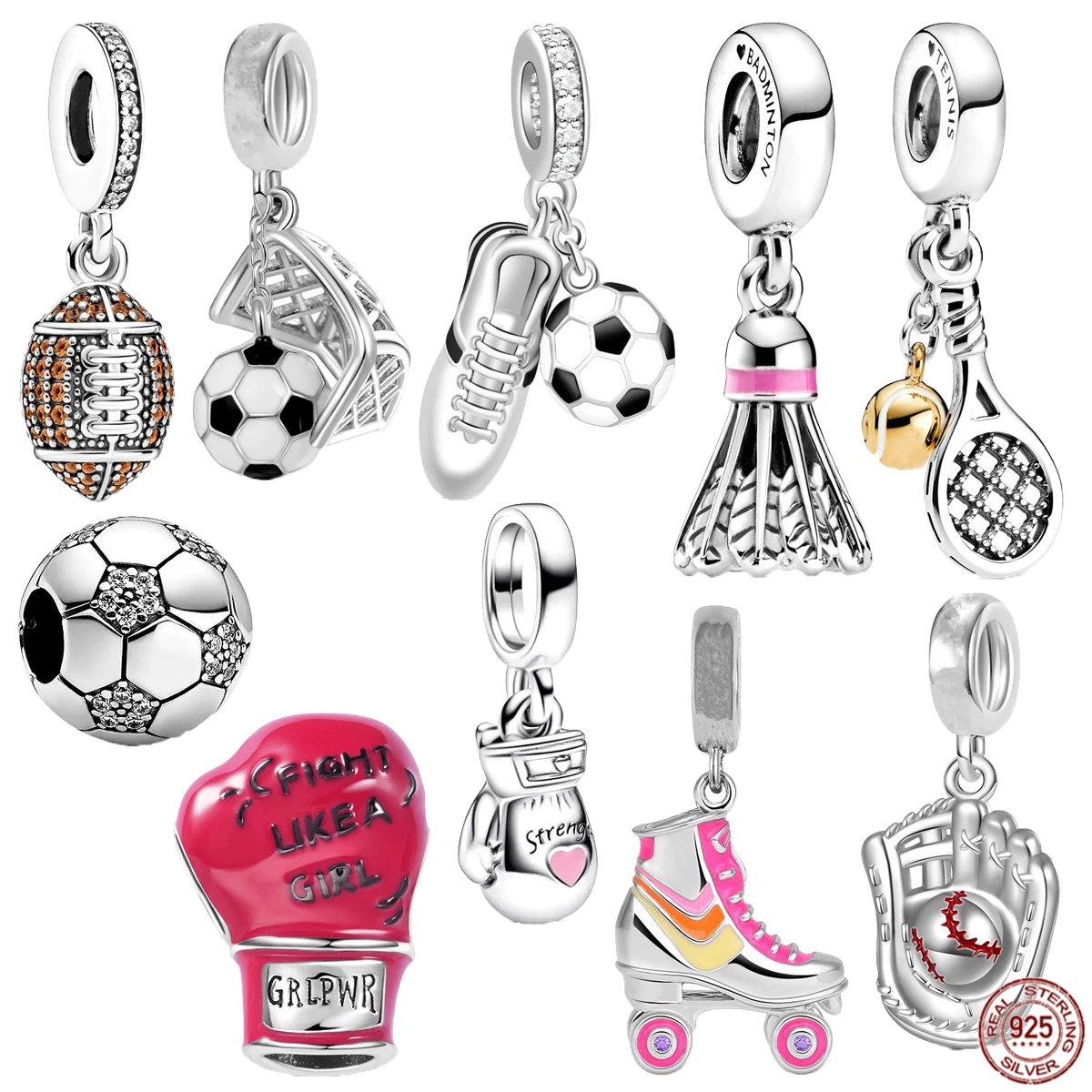 Hot Sale 925 Sterling Silver Football Rugby Roller Skates Dangle Charm Beads Women Fashion Jewelry Fit Original Pandora Bracelet
Hot Sale 925 Sterling Silver Football Rugby Roller Skates Dangle Charm Beads Women Fashion Jewelry Fit Original Pandora Bracelet