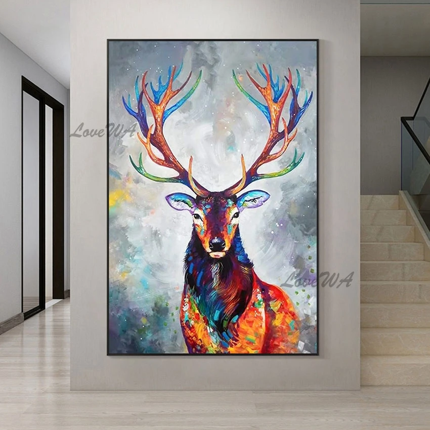 Abstract Pop Art Wall Decor Animal Picture Design Without Framed Modern Canvas Painting 3d Spotted Deer Colorful Acrylic Drawing
Abstract Pop Art Wall Decor Animal Picture Design Without Framed Modern Canvas Painting 3d Spotted Deer Colorful Acrylic Drawing