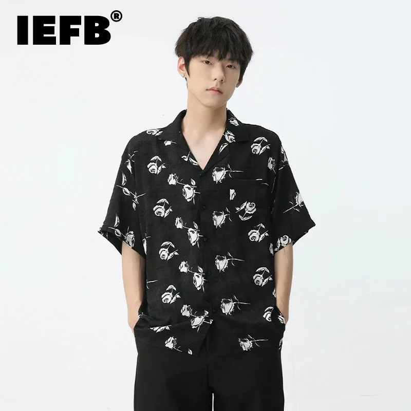 IEFB 2024 Summer New Man's Shirt Printing Rose Creative Design Casual Loose Fashion Trend Lapel Male Short Sleeve Top 9C5554
IEFB 2024 Summer New Man's Shirt Printing Rose Creative Design Casual Loose Fashion Trend Lapel Male Short Sleeve Top 9C5554