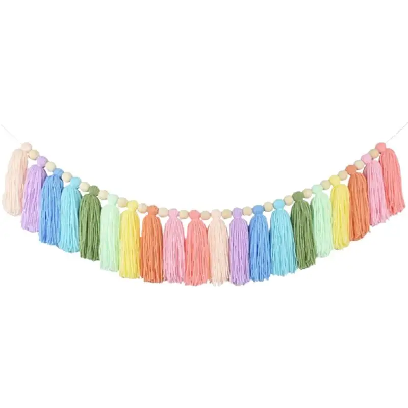 Rainbow Tassel String Ornaments Tissue Paper Tassel Garland Baby Shower Woolen Wooden Beads Birthdays Party Wedding Decoration
Rainbow Tassel String Ornaments Tissue Paper Tassel Garland Baby Shower Woolen Wooden Beads Birthdays Party Wedding Decoration