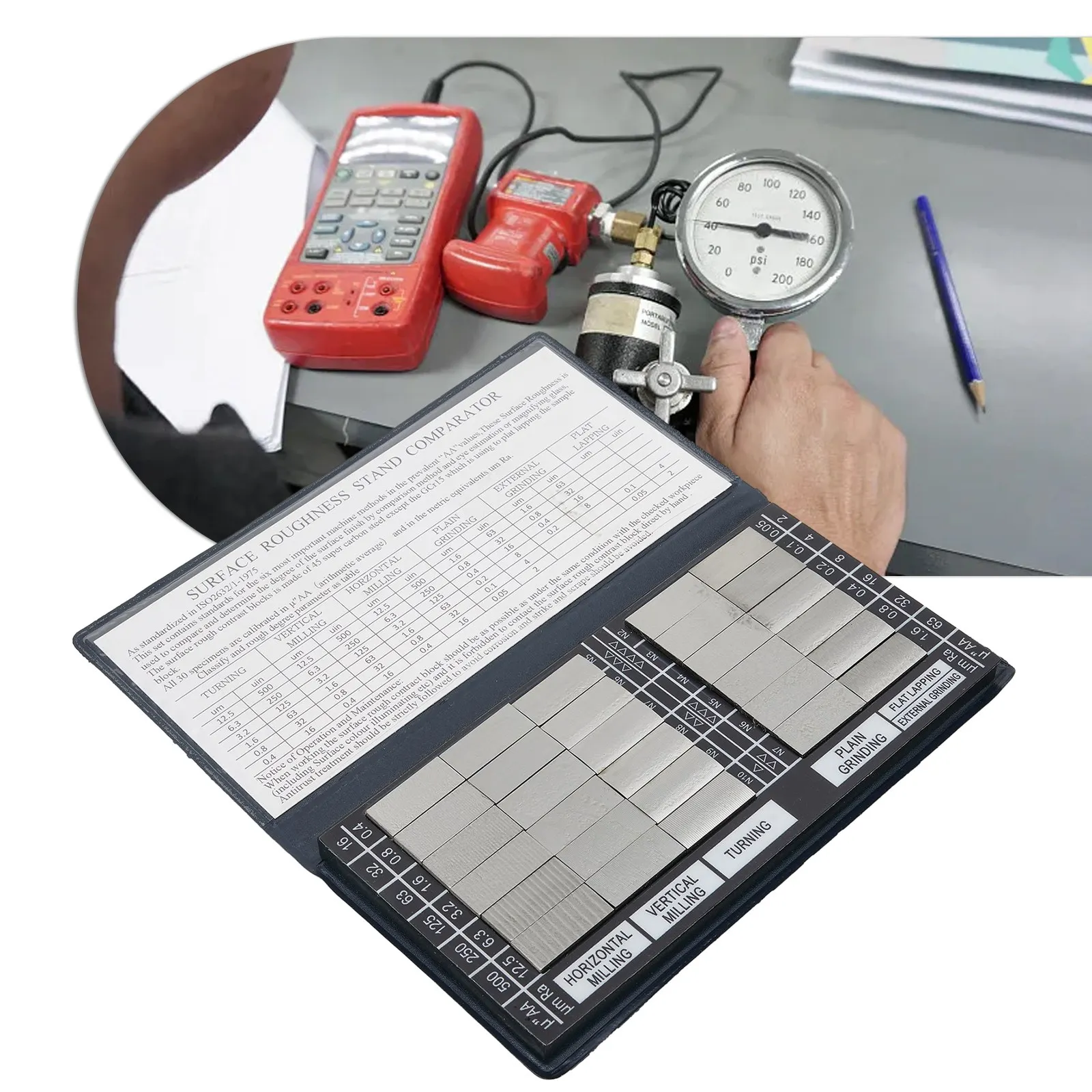 A Set Of 30 Sample Pieces 6x3x3/8 Inch Sample Block Notebook Sample Ra0.05-12.5mm Roughness Sample Block For Metalworking Tools
A Set Of 30 Sample Pieces 6x3x3/8 Inch Sample Block Notebook Sample Ra0.05-12.5mm Roughness Sample Block For Metalworking Tools