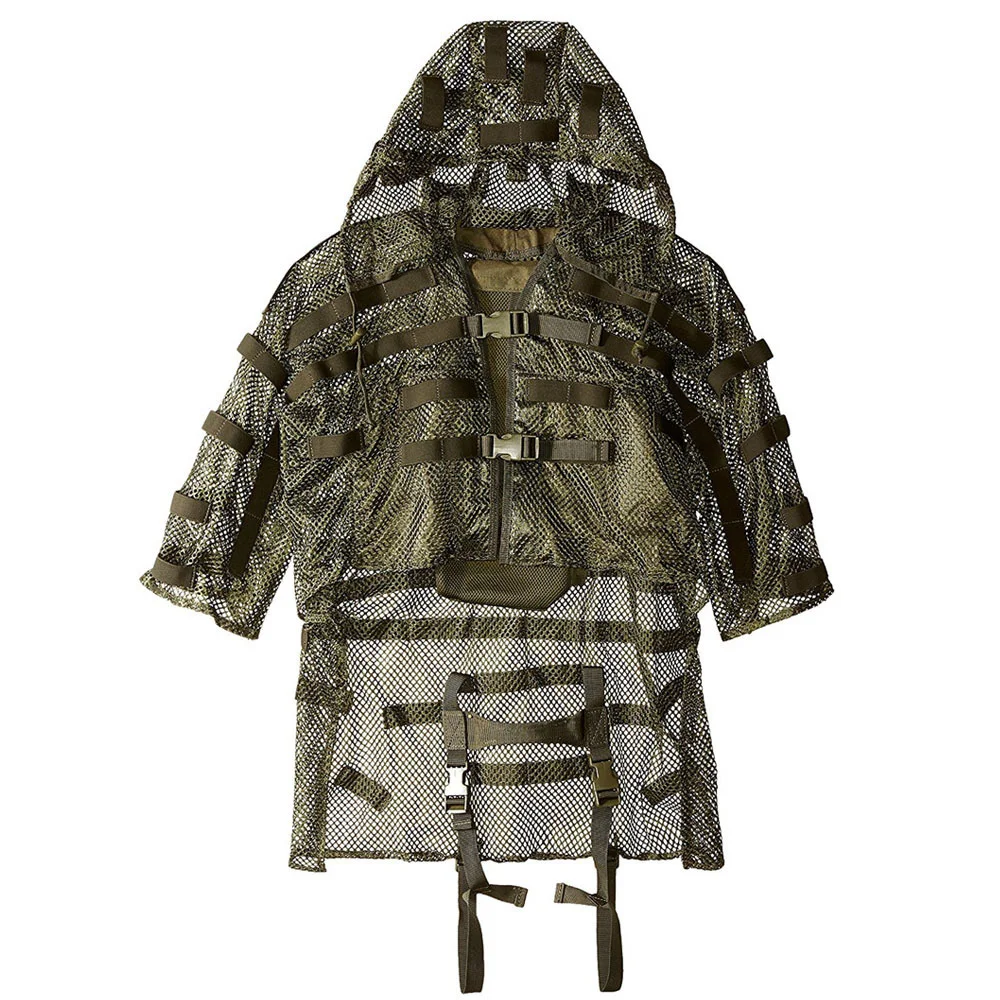 Тактическая CS камуфляжная сетчатая дышащая накидка, одежда Ghillie, Боевая Военная куртка, внешняя искусственная одежда с капюшоном
Тактическая CS камуфляжная сетчатая дышащая накидка, одежда Ghillie, Боевая Военная куртка, внешняя искусственная одежда с капюшоном