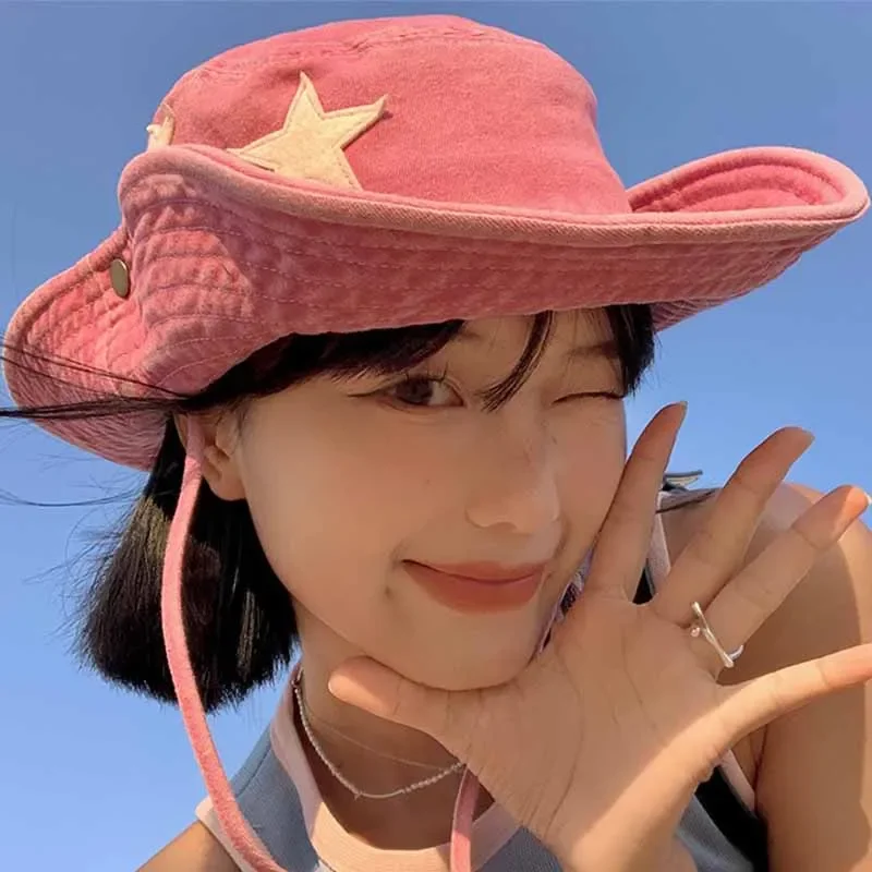Y2K Punk Bucket Hats Women 2023 Pink Stars Retro Big Brim Sun Protection Mountaineering Cap Spring and Summer Outdoor Men's Hat
Y2K Punk Bucket Hats Women 2023 Pink Stars Retro Big Brim Sun Protection Mountaineering Cap Spring and Summer Outdoor Men's Hat