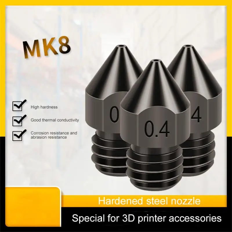 MK8 Hardened Steel Nozzle Extruder Head 0.2 0.3 0.4 0.5 0.6 0.8 1.0MM Thread 1.75MM Filament for 3D Printers Hotend CR10 Ender3
MK8 Hardened Steel Nozzle Extruder Head 0.2 0.3 0.4 0.5 0.6 0.8 1.0MM Thread 1.75MM Filament for 3D Printers Hotend CR10 Ender3