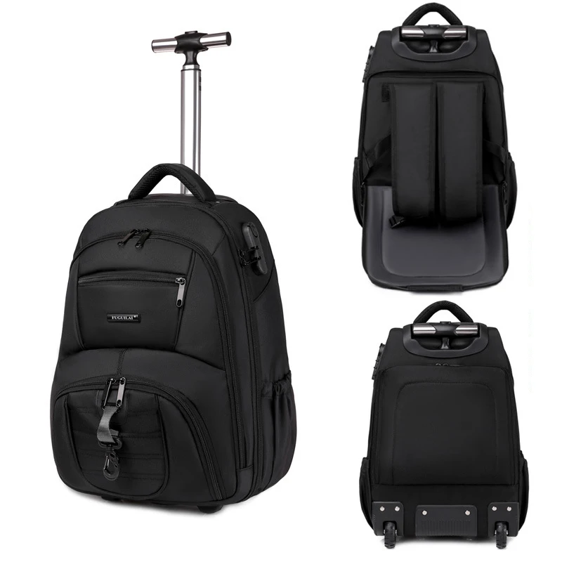 

18 inch Travel Trolley Bag With Wheels Men Rolling Luggage Wheeled Backpack Business Trolley Backpack Suitcase Carry On Luggage