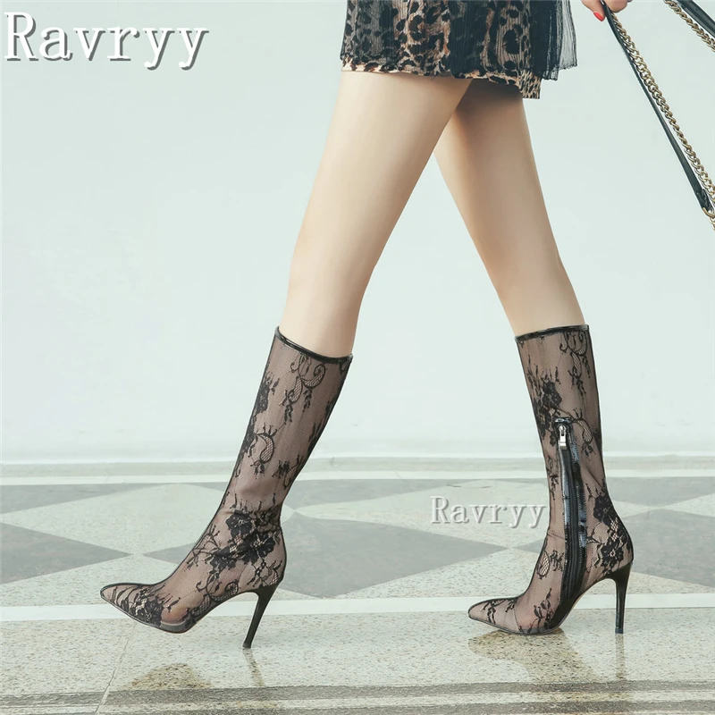 2023 New Black White Lace Boots High Heels Sexy All-Match Mesh Thin High Boots Female Net Red Fashion Trend Boots
2023 New Black White Lace Boots High Heels Sexy All-Match Mesh Thin High Boots Female Net Red Fashion Trend Boots