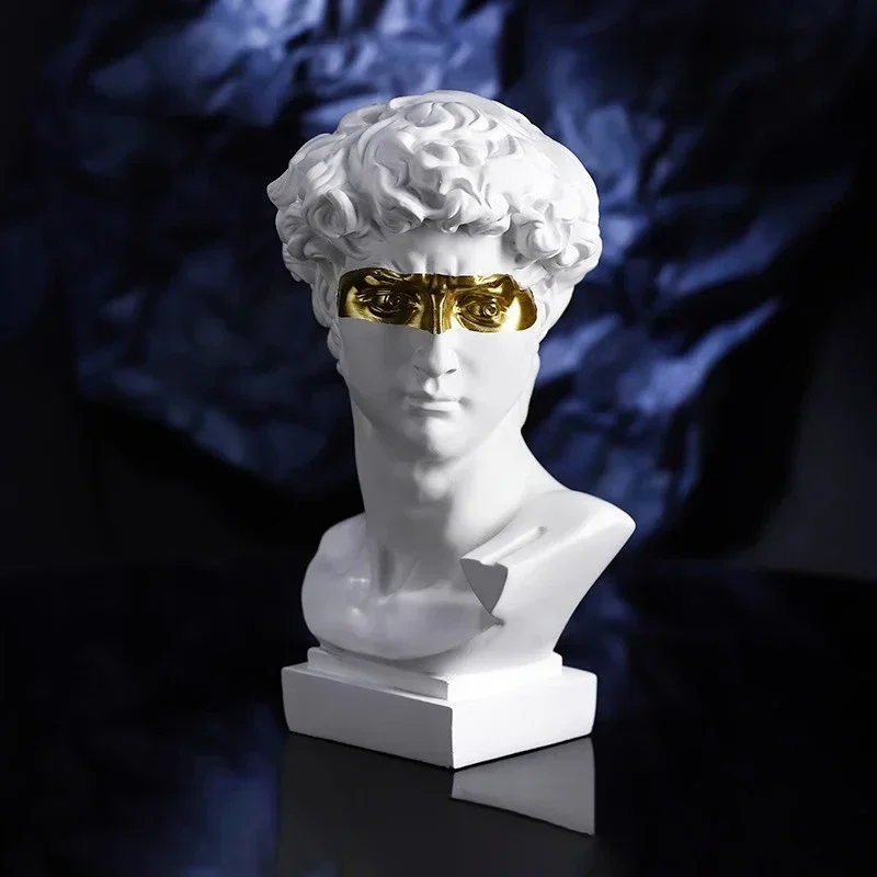 

Art sandstone white plaster figure David head sculpture Ornaments handicrafts modern Venus Apollo statue Home decoration Gifts