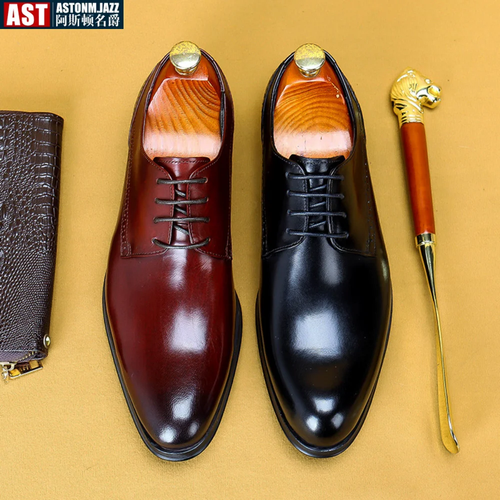 British Style Lace-up Men's Business Oxford Shoes Genuine Leather Plus Size Red Wedding Shoes Dress Derby Shoes Men's Footwear
British Style Lace-up Men's Business Oxford Shoes Genuine Leather Plus Size Red Wedding Shoes Dress Derby Shoes Men's Footwear