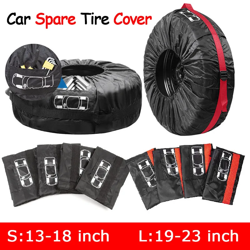 

4PCSCar Tire Cover Tire Totes Sunscreen Waterproof Dust-proof Protector Auto Wheel Spare Tires Cover Storage Bags Vehicle Tyre