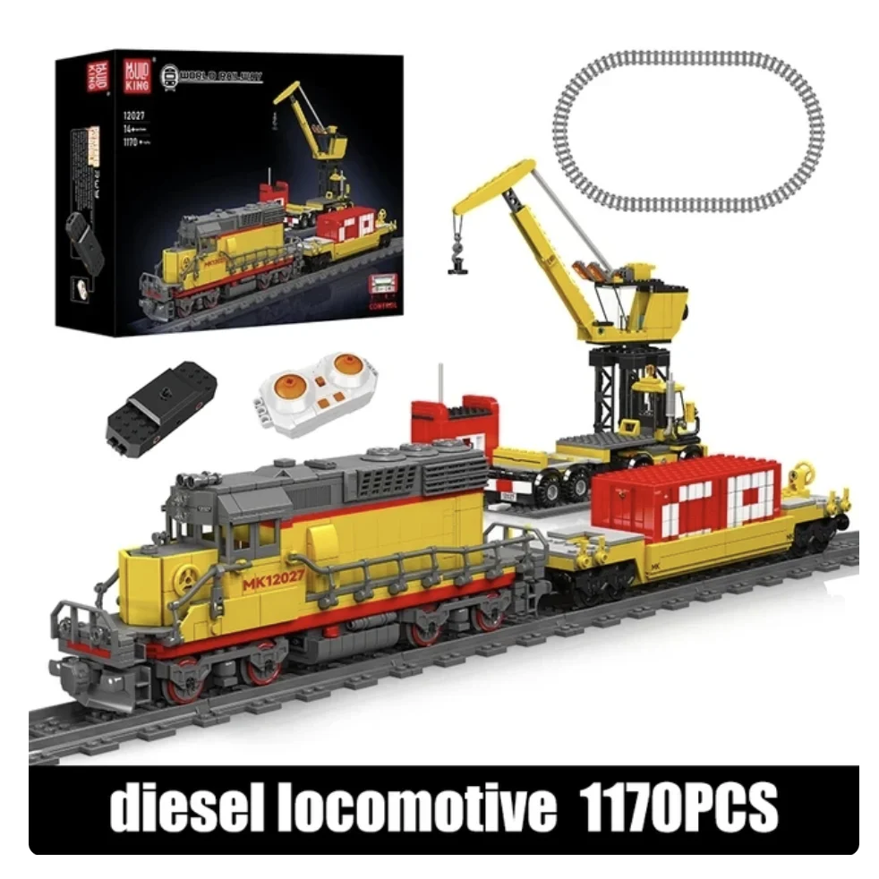 

Mould King 12027 MOC Technology Remote Controlled EMD SD40-2 Diesel Locomotive Railways Train Building Blocks Set Toys for Kids